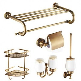 Bathroom Accessory Set, 1set Neoclassical Brass Bathroom Accessory Set Bathroom
