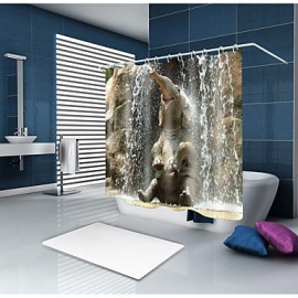 Shower Curtains & Hooks Contemporary Country Polyester Animal Machine Made Waterproof