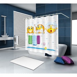 Shower Curtains & Hooks Modern Polyester Novelty Machine Made Waterproof