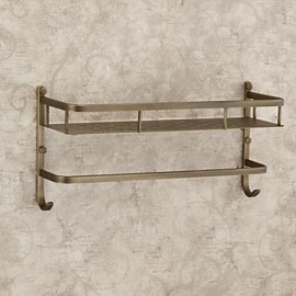 Towel Bars, 1pc High Quality Antique Brass Bathroom Shelf