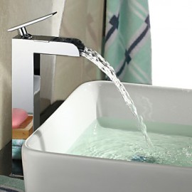 Centerset Single Handle One Hole in Chrome Bathroom Sink Tap