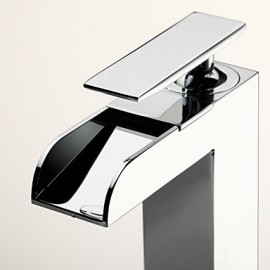 Centerset Single Handle One Hole in Chrome Bathroom Sink Tap