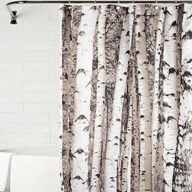 Shower Curtains Neoclassical Polyester Floral Botanical Machine Made