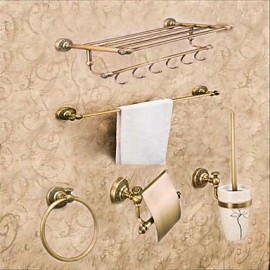 Bathroom Accessory Set, 1set Neoclassical Brass Bathroom Accessory Set Bathroom