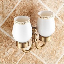 Toothbrush Holder, 1pc Removable Traditional Brass Ceramic Toothbrush Holder