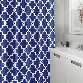 Shower Curtains Neoclassical Polyester Plaid Checkered Machine Made