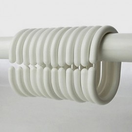 Shower Curtains, 1pc Shower Curtain Hooks Plastic Bathroom