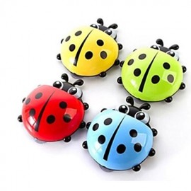 Toothbrush Holder, Cartoon Ladybug Shape Toothbrush Holder Mount With Suction Grip Wall Rack Bathroom