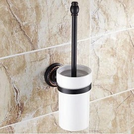 Toilet Brush Holder, 1pc High Quality Traditional Brass Ceramic Toilet Brush Holder