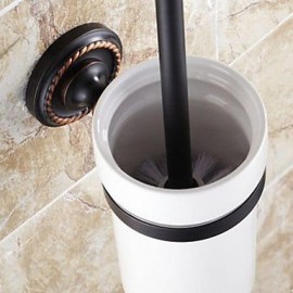 Toilet Brush Holder, 1pc High Quality Traditional Brass Ceramic Toilet Brush Holder
