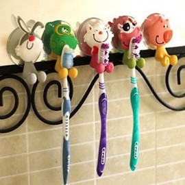 Bathroom Gadgets, 1pc High Quality Cartoon Plastic Toothbrush Holder Wall Mounted