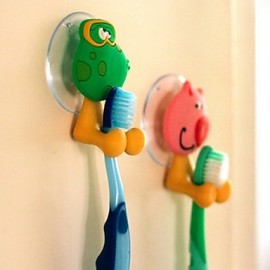 Bathroom Gadgets, 1pc High Quality Cartoon Plastic Toothbrush Holder Wall Mounted