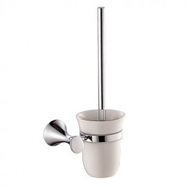 Toilet Brush Holder, 1 pc High Quality Modern Contemporary Chrome Toilet Brush Holder Bathroom