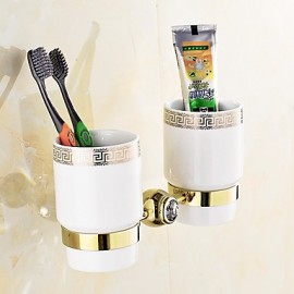 Toothbrush Holder, 1 pc Neoclassical Brass Toothbrush Holder Bathroom