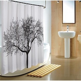 Shower Curtains Modern Polyester Floral Botanical Machine Made