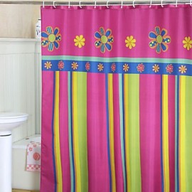 Shower Curtains Modern Polyester Stripe Machine Made