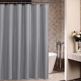 Shower Curtains Neoclassical Polyester Plaid Machine Made