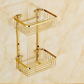 Towel Bars, 1 pc Contemporary Brass Bathroom Shelf Bathroom