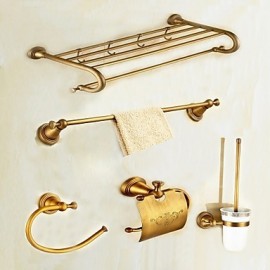 Bathroom Accessory Set, 1set High Quality Antique Brass Bathroom Accessory Set Wall Mounted
