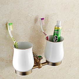 Towel Bars, 1 pc Neoclassical Brass Toothbrush Holder Bathroom