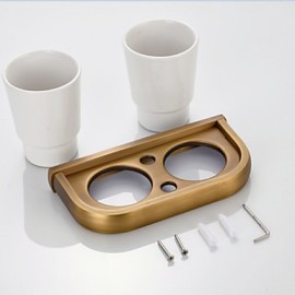 Toothbrush Holder, 1 pc Neoclassical Brass Toothbrush Holder Bathroom