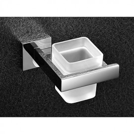 Bathroom Products, 1 pc Contemporary Stainless Steel Glass Toilet Brush Holder Bathroom
