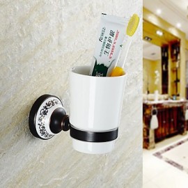 Toothbrush Holder, 1pc High Quality Neoclassical Mixed Material Toothbrush Holder Wall Mounted