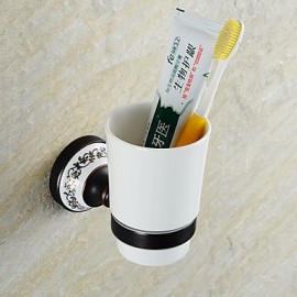 Toothbrush Holder, 1pc High Quality Neoclassical Mixed Material Toothbrush Holder Wall Mounted