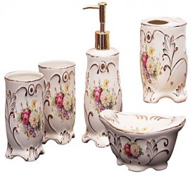 Soap Dishes, 1set High Quality Ceramic Bathroom Accessory Set Bathroom