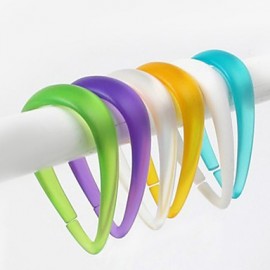 Shower Curtains, 1pc Shower Curtain Hooks Plastic Bathroom