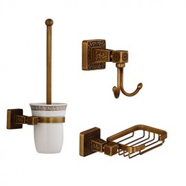 Toilet Brush Holder, 1set Archaistic Brass Bathroom Accessory Set Bathroom