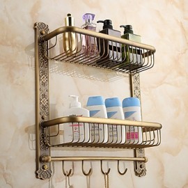 Towel Bars, 1 pc Neoclassical Brass Bathroom Shelf Bathroom