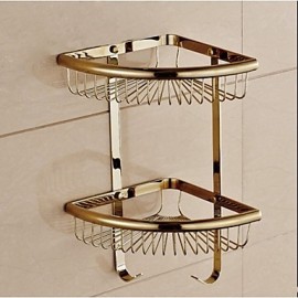 Bathroom Products, 1 pc Contemporary Brass Bathroom Shelf Bathroom
