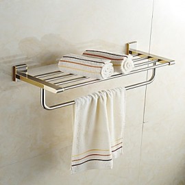 Towel Bars, 1pc High Quality Neoclassical Metal Bathroom Shelf Wall Mounted