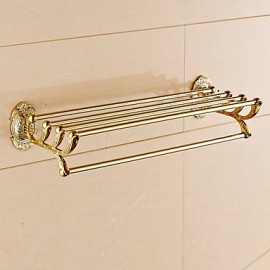 Towel Bars, 1 pc Contemporary Brass Bathroom Shelf Bathroom