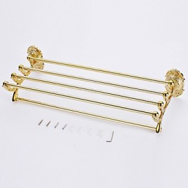 Towel Bars, 1 pc Contemporary Brass Bathroom Shelf Bathroom