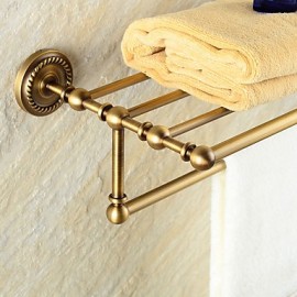 Towel Bars, 1pc High Quality Neoclassical Brass Bathroom Shelf Wall Mounted