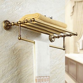 Towel Bars, 1pc High Quality Neoclassical Brass Bathroom Shelf Wall Mounted