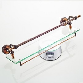 Towel Bars, 1 pc Neoclassical Brass Bathroom Shelf Bathroom
