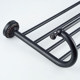 Towel Bars, 1pc High Quality Neoclassical Brass Bathroom Shelf Wall Mounted