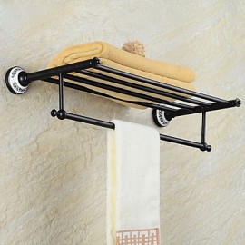 Towel Bars, 1pc High Quality Neoclassical Brass Bathroom Shelf Wall Mounted