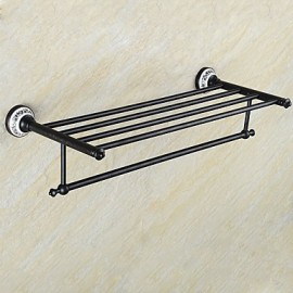 Towel Bars, 1pc High Quality Neoclassical Brass Bathroom Shelf Wall Mounted