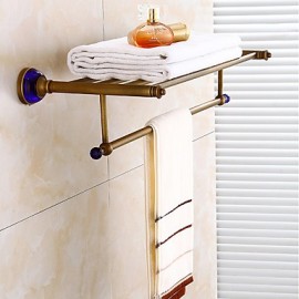 Towel Bars, 1pc High Quality Antique Brass Bathroom Shelf Wall Mounted