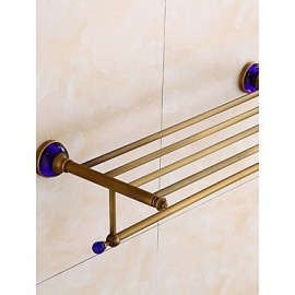 Towel Bars, 1pc High Quality Antique Brass Bathroom Shelf Wall Mounted