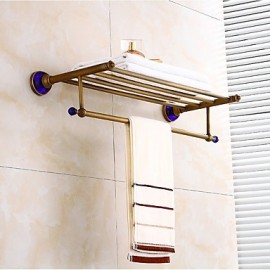 Towel Bars, 1pc High Quality Antique Brass Bathroom Shelf Wall Mounted
