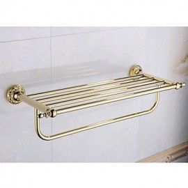 Towel Bars, 1 pc Contemporary Brass Bathroom Shelf Bathroom