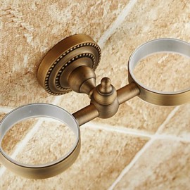Bathroom Products, 1 pc Antique Brass Ceramic Toothbrush Holder Bathroom