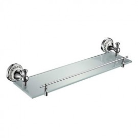Towel Bars, 1pc High Quality Contemporary Brass Zinc Alloy Glass Bathroom Shelf