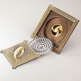 Drains, Removable Antique Brass Drain Bathroom Floor Mounted