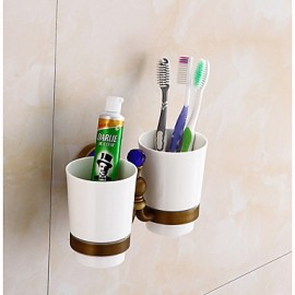 Toothbrush Holder, 1pc High Quality Antique Brass Toothbrush Holder Wall Mounted